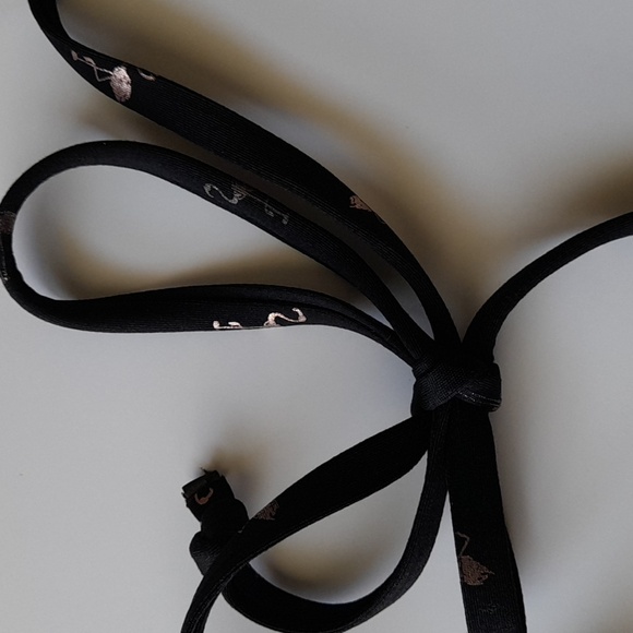 🦚3/$15🦚Black Swim Top with Flamingo Print - Picture 7 of 7